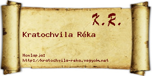 Kratochvila Réka névjegykártya